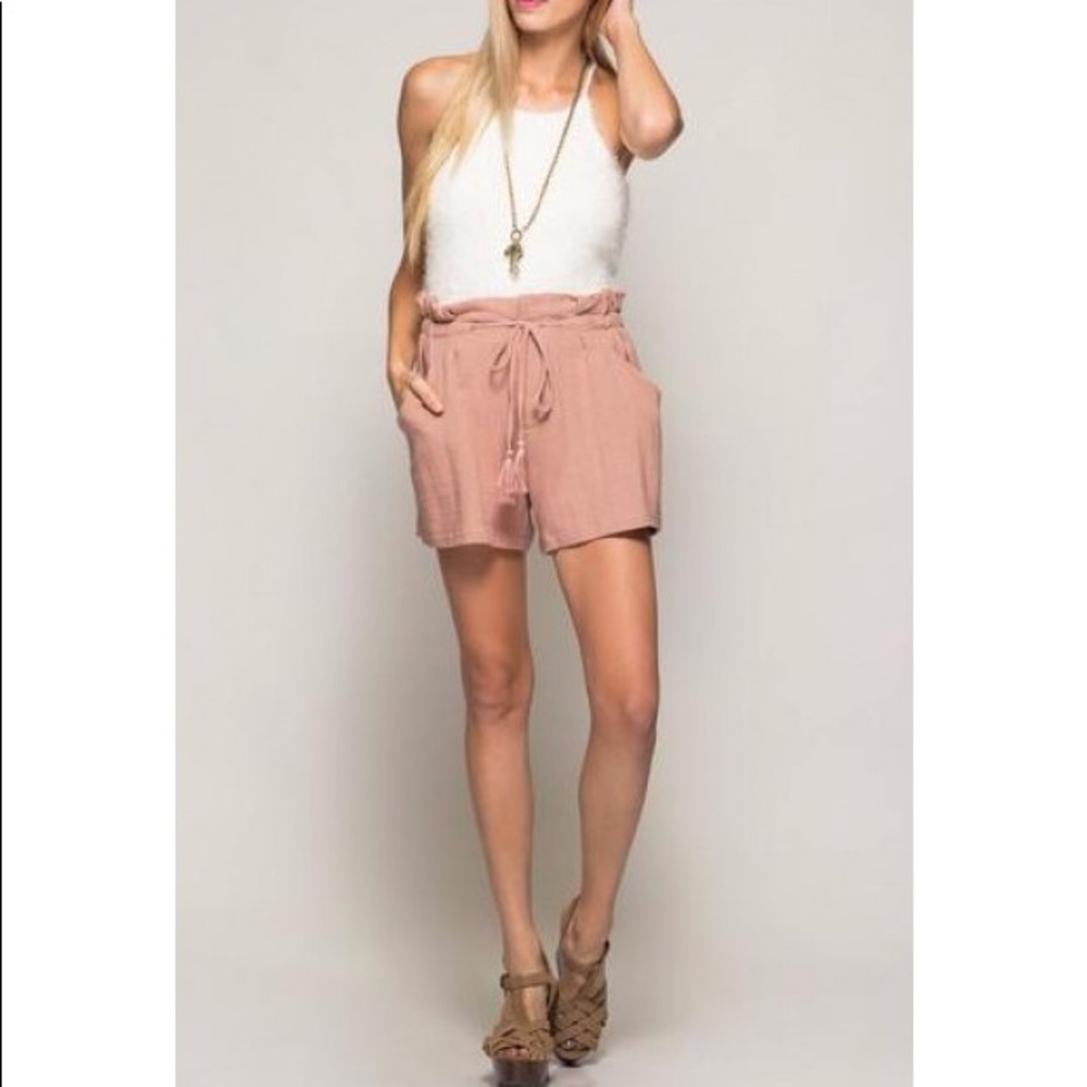 Peach Tassel Shorts